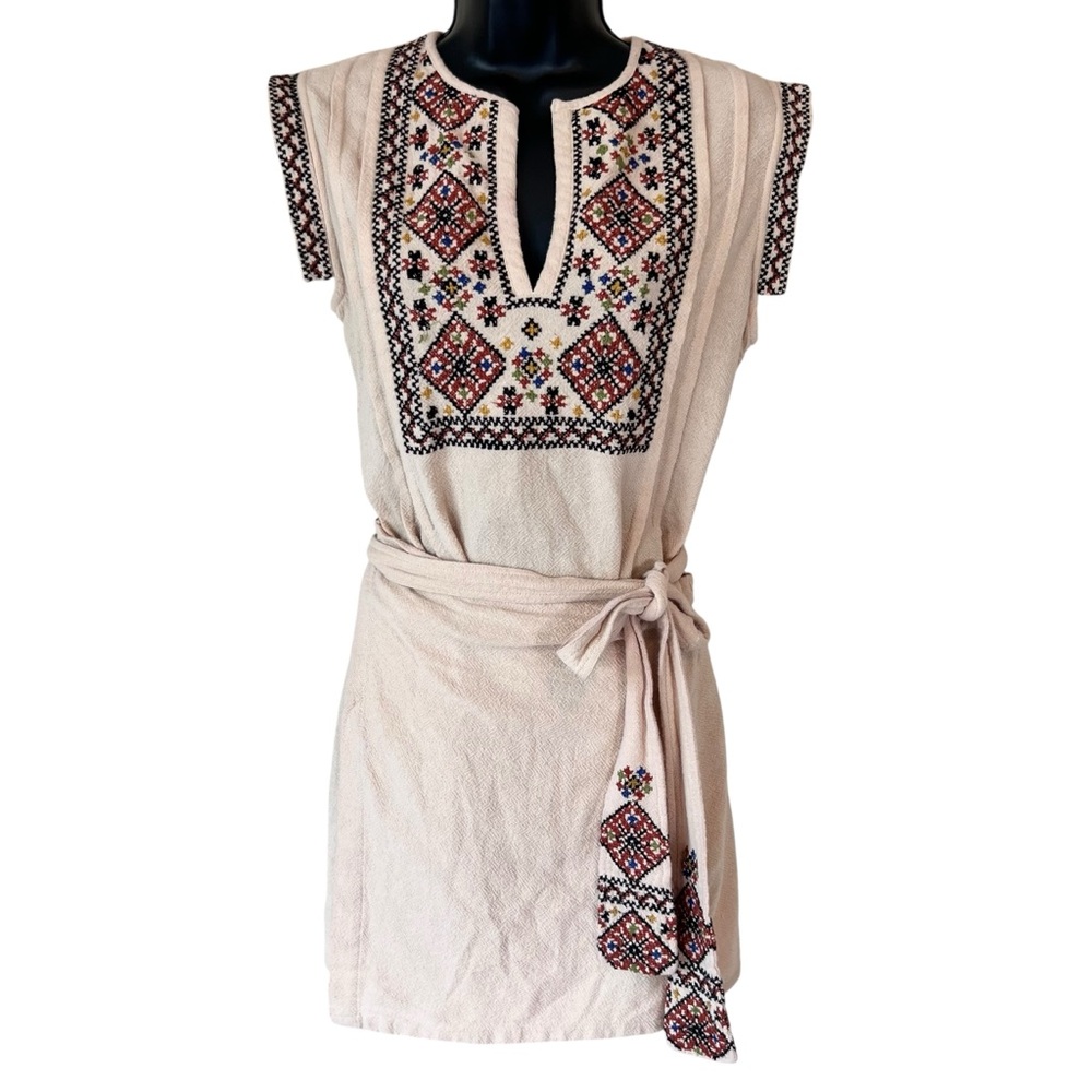 Free People Running Wild Embroidered Mini Dress